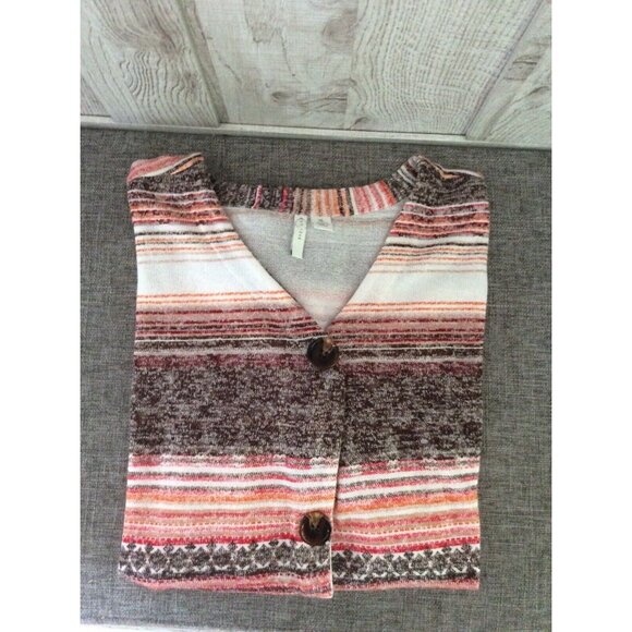 C Est 1946 Womens Shirt Size XL Extra Large Short Sleeves Striped Western Boho - Picture 3 of 5